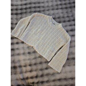 Crochet Knit Cream Pullover Sweater By Cotton On Kids  Size 9-10